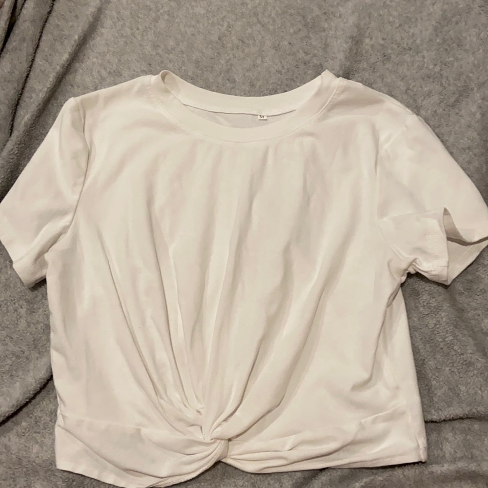white crop top